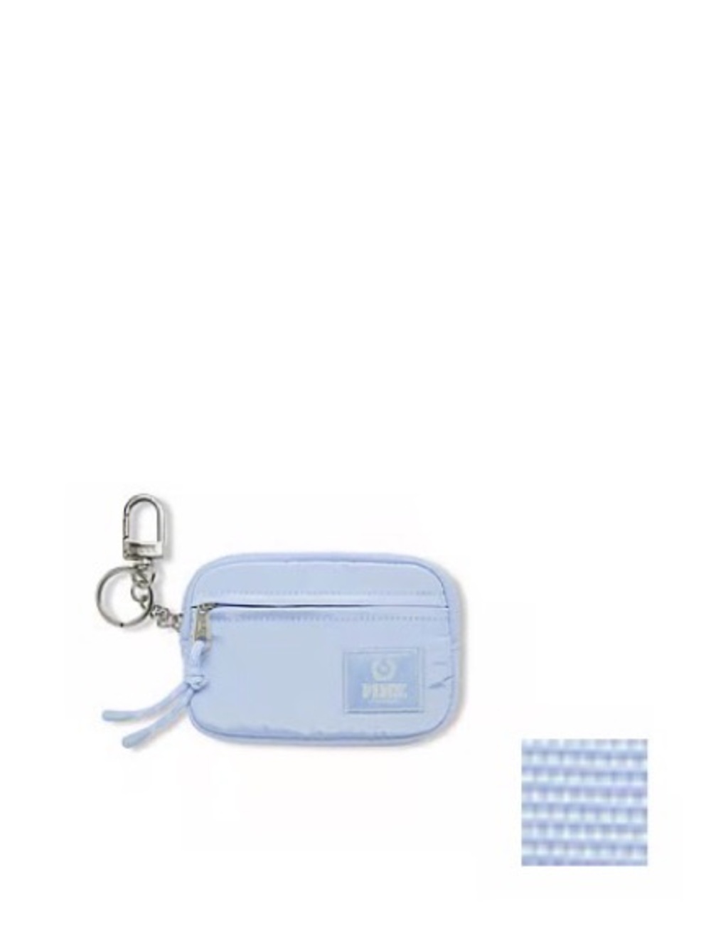 Victoria’s Secret / PINK Zip Card Holder w/ Keychain - Baby Blue NWT - Picture 1 of 7